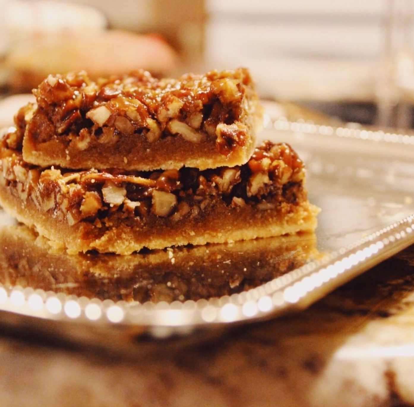 Skin Supportive Pecan Pie Bars (paleo friendly, vegan option)